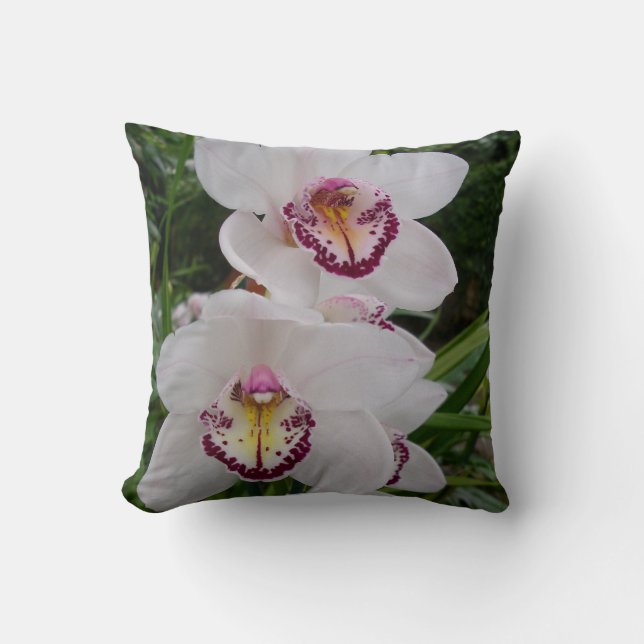 Coussin White Orchids Beautiful Tropical Flowers (Recto)