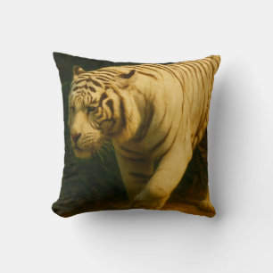 Coussin White Tiger Majesty - Stylisé Art de la faune