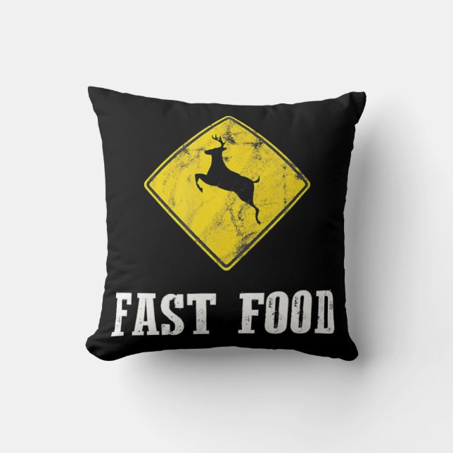 Coussin Whitetail Buck Fun Deer Chasse Saison Fast Food H (Recto)