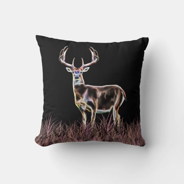 Coussin Whitetail Deer Buck Stag Russe Flare Lumière (Recto)