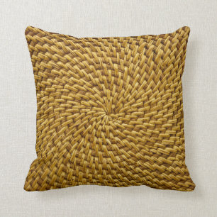 Coussin Wicker Rattan look Woven Boho Amusant