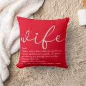Coussin Wife Elegant Modern Chic Script Red Personalized (Couverture)