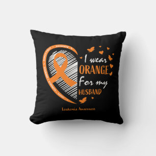 Coussin Wife Women I Wear Orange For My Husband Leukemia A