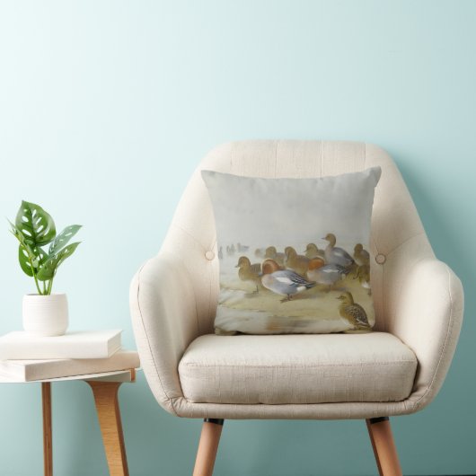 Coussin Wigeon et Turquoise au bord de l'eau, Art (Chaise)