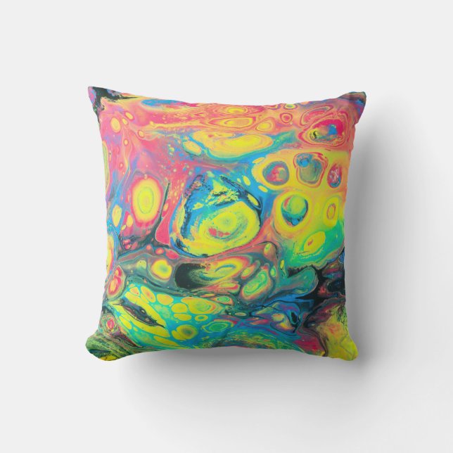 Coussin Wild Acrylic Fluide Art Abstract (Recto)