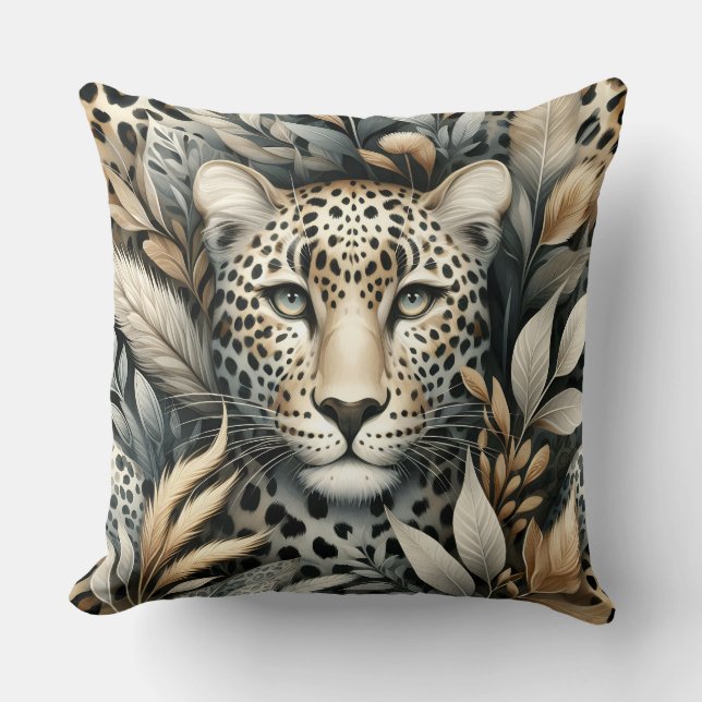Coussin Wild Leopard In Brown  (Recto)