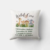 Coussin Wild One Baby Animals Jungle Safari statistiques d (Verso)