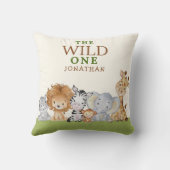 Coussin Wild One Birthday Jungle Animals (Verso)
