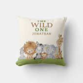 Coussin Wild One Birthday Jungle Animals (Recto)