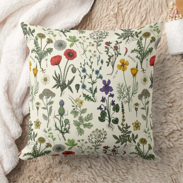 Coussin Wildflowers collage (Couverture)