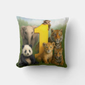 Coussin Wildlife Animal Babies With a Number One (Recto)