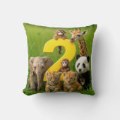 Coussin Wildlife Animal Babies With a Number Two (Recto)
