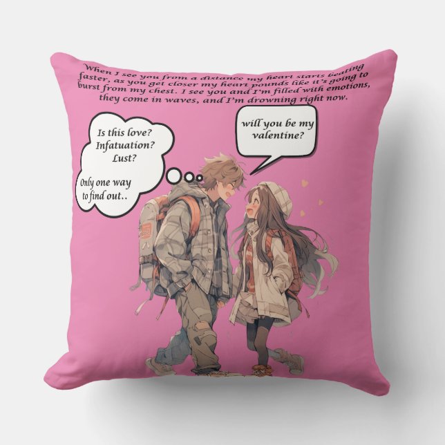 Coussin Will you be my valentine ? (Recto)