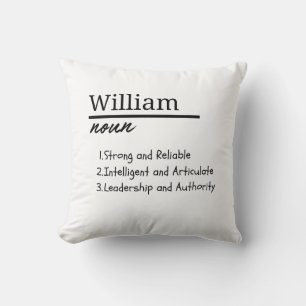 Coussin William, Boy Personnalisé Nom Définition