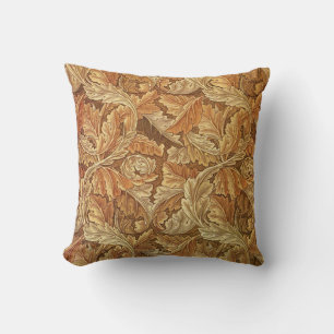 Coussin William Morris Acanthus Brun Feuilles d'Automne