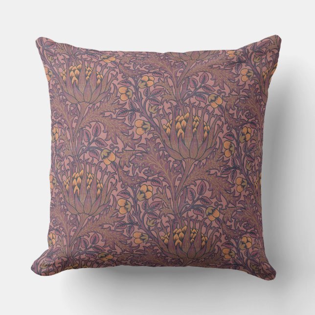 Coussin William Morris Artichoke Vin et or (Recto)