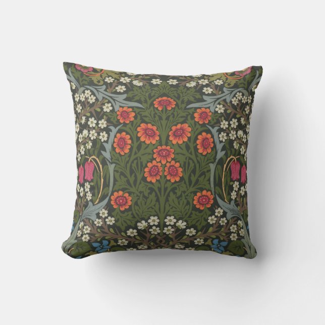 Coussin William Morris Blackthorn Garden Fleur Classique (Recto)