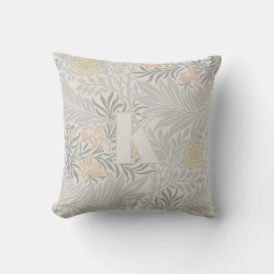 Coussin William Morris Coral & Sage Larkspur Motif