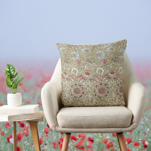 Coussin William Morris Corncocktail Crème Bleu et Rose