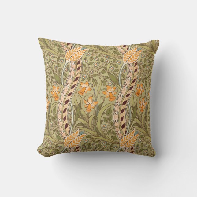 Coussin William Morris Daffodil Garden Flower Classic Bota (Recto)