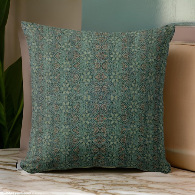 Coussin William * Morris Design Green Floral Imprints (Créateur téléchargé)