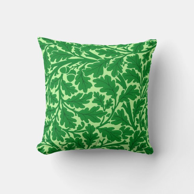 Coussin William Morris Feuilles de chêne, Emerald Green (Recto)