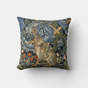 Coussin William Morris Forest Rabbit Floral Art Nouveau
