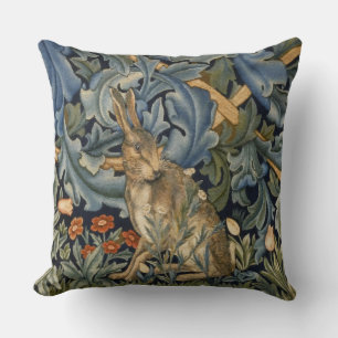 Coussin William Morris Forest Rabbit Floral Art Nouveau