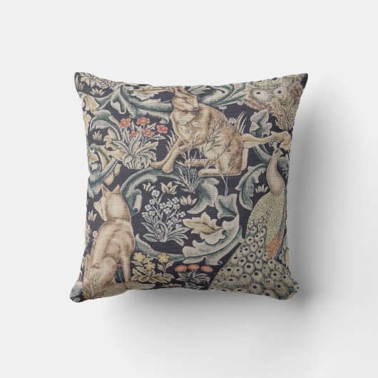 Coussin William Morris Forest Rabbit, Peacock et Fox (Verso)