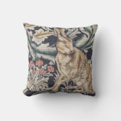 Coussin William Morris Forêt Vintage Lapin Floral (Recto)