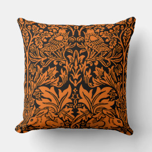 Coussin William Morris Frère Lapin Motif Noir Rouille