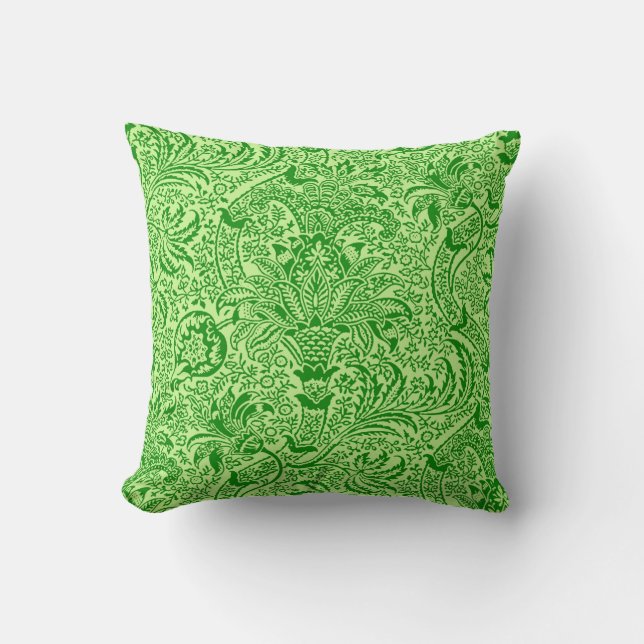 Coussin William Morris Indian, Lime et Kiwi Green (Recto)