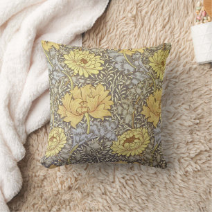 Coussin William Morris Inspiré Botanique Jaune