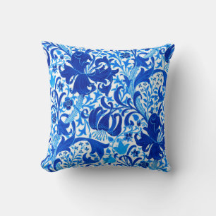 Coussin William Morris Iris et Lily, Cobalt Blue