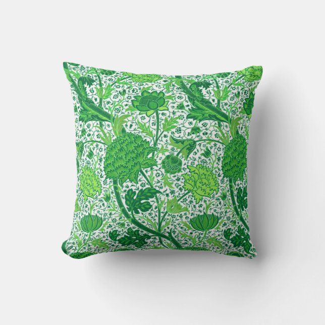 Coussin William Morris Jacobean Floral, Emerald Green (Recto)