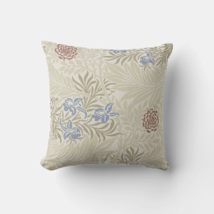 Coussin William Morris Lt Blue & Rust Larkspur Motif