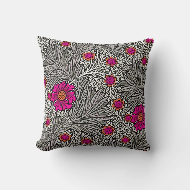 Coussin William Morris Marigold, Grey / Grey et Blanc (Recto)