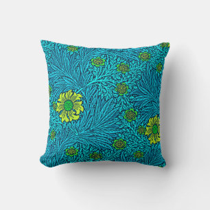 Coussin William Morris Marigold, Turquoise & Cobalt Blue