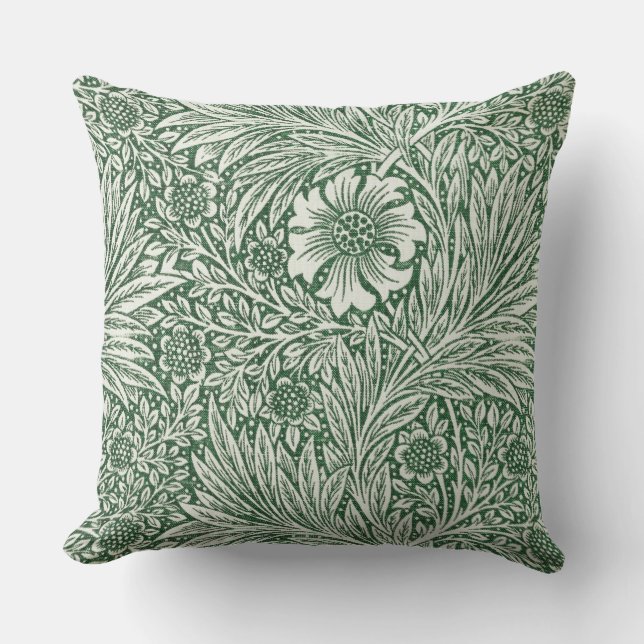 Coussin william morris marigold vert floral fleur (Recto)