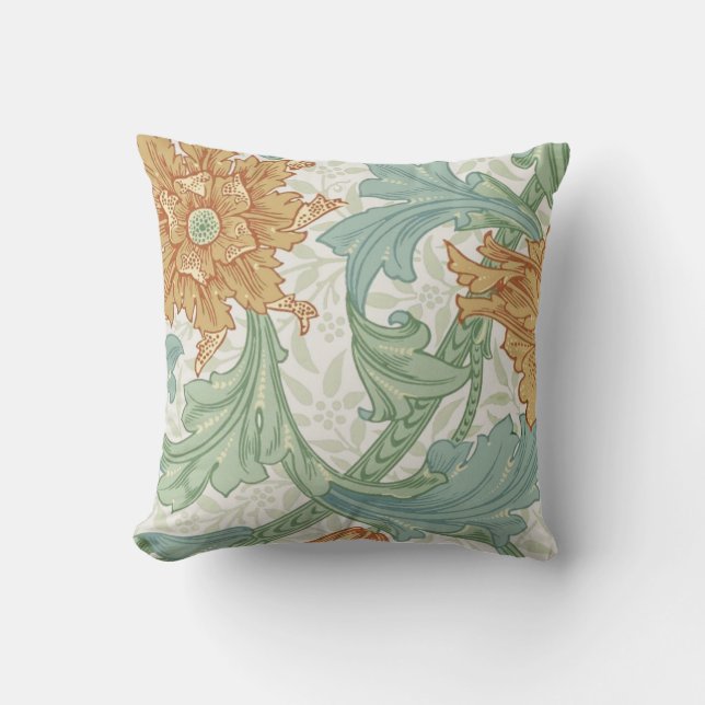 Coussin William Morris modèle floral à tige unique (Recto)