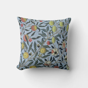 Coussin William Morris Motif Fruit Rouge Grenade Vintage