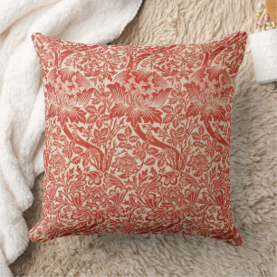 Coussin William Morris Rose & chardon Floral Rouge