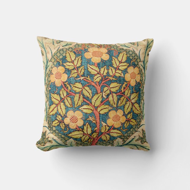 Coussin William Morris Rose Wreath (Recto)