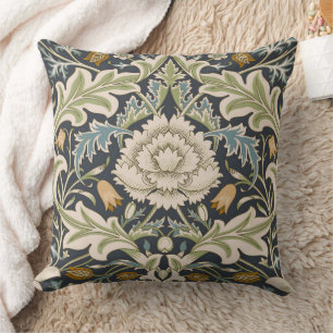 Coussin William Morris Severn Bleu de Nuit Floral Art