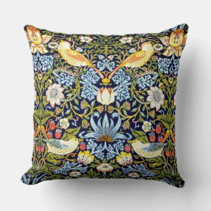 Coussin William Morris : Strawberry Thief Design vintage