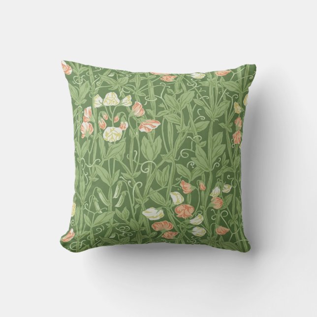 Coussin William Morris Sweet Pea Floral Design (Recto)