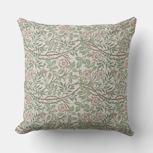 Coussin William Morris Sweetbrie Floral Art Nouveau (Recto)