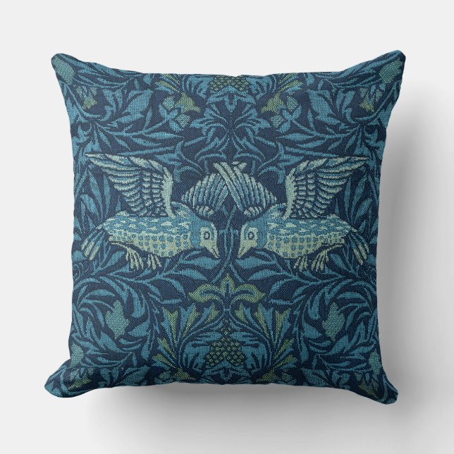 Coussin William Morris Vintage Bird Folid Blue (Recto)