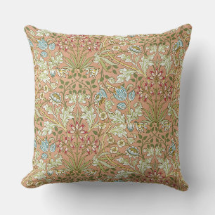 Coussin William Morris Vintage bleu rose blanc vert