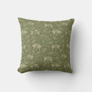 Coussin William Morris Vintage Floral Honeysuckie Green